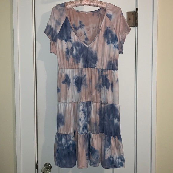 Dresses & Skirts - Pink & Blue tie-dyed summer dress perfect for Beach, Party, even Gender reveal!